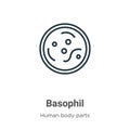Basophil outline vector icon. Thin line black basophil icon, flat vector simple element illustration from editable human body Royalty Free Stock Photo