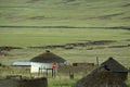 Basotho Village with stop sign