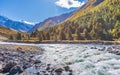 Baspa river valley near Chitkul village of Himachal Pradesh  India. Royalty Free Stock Photo
