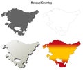 Basque Country blank detailed outline map set