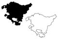 Basque Country map vector Royalty Free Stock Photo