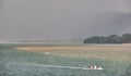 Basque country landscape in Urdaibai Biosphere reserve estuary. Spain Royalty Free Stock Photo