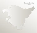 Basque Country map, autonomous community Spain, card paper 3D natura