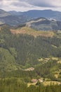 Basque country valley surrounded by forest and mountains. Spanish torism Royalty Free Stock Photo