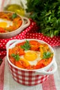 Basque dish piperade with peppers and tomatoes Royalty Free Stock Photo