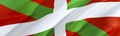 Basque flag. Flag of Ikurrina. 3D Waving flag design,3D rendering. The national symbol of Ikurrina background wallpaper. 3D ribbon Royalty Free Stock Photo