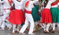 Basque folk dance exhibition Royalty Free Stock Photo