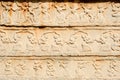 Basrelief artwork of Royal Enclosure temple at Hampi Royalty Free Stock Photo