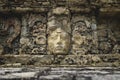 Basrelief carving of Mayan king at the palace of the archaeological site of Palenque, Chiapas, Mexico Royalty Free Stock Photo