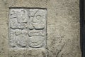 Basrelief carving of Mayan signs at the archaeological site of Palenque, Chiapas, Mexico Royalty Free Stock Photo
