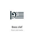 Bass clef vector icon on white background. Flat vector bass clef icon symbol sign from modern music and media collection for Royalty Free Stock Photo