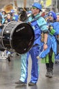 Bass drum player at Carnival parade, Stuttgart