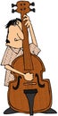 Bass Fiddle Player Royalty Free Stock Photo