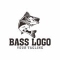 Bass fishing logo design vector Royalty Free Stock Photo