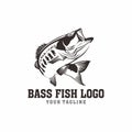 Bass fishing logo design vector