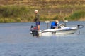 Bass Fishing Men Boat Dam Royalty Free Stock Photo