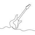 Guitar continuous line vector illustration