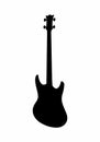 Bass guitar dark silhouette Royalty Free Stock Photo