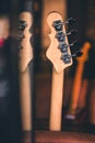 Bass Guitar Head and Neck Still Life. Vintage Effect. Royalty Free Stock Photo