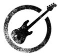 Bass Guitar Ink Stamp On A White Background Royalty Free Stock Photo