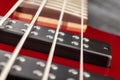 bass guitar pickups macro Royalty Free Stock Photo