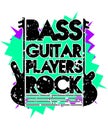 Bass guitar players rock graphic Royalty Free Stock Photo