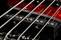 bass guitar strings pickups macro Royalty Free Stock Photo