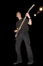 Bass guitarist playing