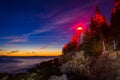 Bass Harbor Lighthouse at night, in Acadia National Park, Maine. Royalty Free Stock Photo