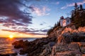 Bass Harbor Lighthouse at sunset Acadia National Park Royalty Free Stock Photo