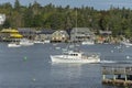 Lobster boat Poseidon heading out of Bass Harbor Royalty Free Stock Photo