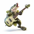 Bass Monster: Photorealistic 3d Fat Bass Playing Bass Guitar