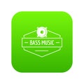 Bass music icon green vector