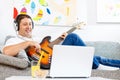 Bass player Royalty Free Stock Photo