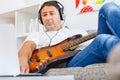 Bass player Royalty Free Stock Photo