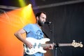 The bass player of Viet Cong (band) performs at Primavera Sound 2015 Festival