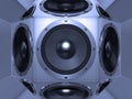 Bass Speaker Reflections Abstract Background Royalty Free Stock Photo