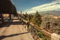 Cycle parked on beautiful street of an ancient city in the Veneto region, at sunny day