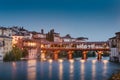 Bassano del Grappa, Italy. View of the Alpini bridge and the historic center from the Brenta river Royalty Free Stock Photo