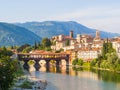 Bassano del Grappa with Ponte degli Alpini Royalty Free Stock Photo