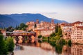 Bassano del Grappa Ponte Vecchio in Veneto Region Northern Italy Royalty Free Stock Photo