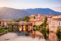 Bassano del Grappa Ponte Vecchio in Veneto Region Northern Italy Royalty Free Stock Photo