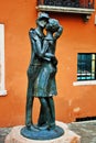 Bassano del grappa, statue entitled `greeting to the alpini` and dedicated to them