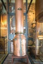 Details of copper tools used to distil schnapps Royalty Free Stock Photo