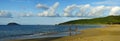 People taking sun bath in the sunset on the beautiful Plage De La Perle on Basse-Terre on Guadeloupe island