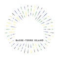 Basse-Terre Island sunburst badge. Royalty Free Stock Photo