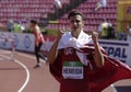 BASSEM HEMEIDA from Qatar win silver on 400 metres hurdles in the IAAF World U20 Championship in Tampere, Finland 14 July, 2018.