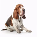 Basset Hound breed dog isolated on a clean white background Royalty Free Stock Photo