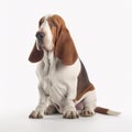 Basset Hound breed dog isolated on a clean white background Royalty Free Stock Photo