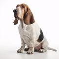 Basset Hound breed dog isolated on a clean white background Royalty Free Stock Photo